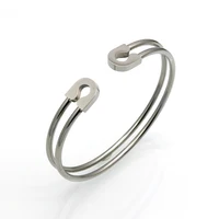Delicate Fashion Classic Pin Bracelets & Bangles Jewelry Stainless Steel Pin Shape Bangles for Women Party Gift 2