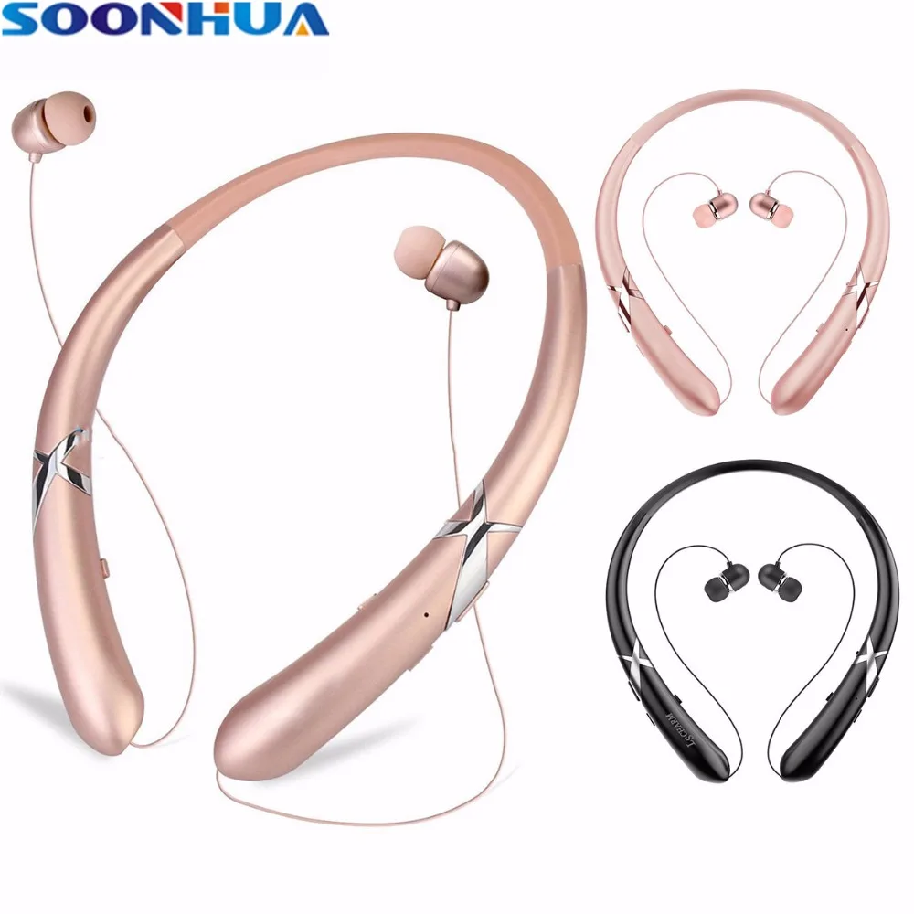 Беспроводные наушники SOONHUA Mini Bluetooth V4.1 с шейным ободом Hi Fi стерео со звуком