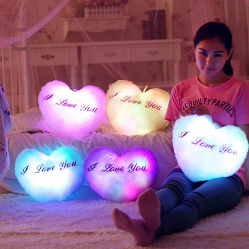 

Colorful Night Light Kids Plush Toys Shining Luminous LED Pillow Plush Toys Valantines' Gifts Baby Toys Birthday Gifts
