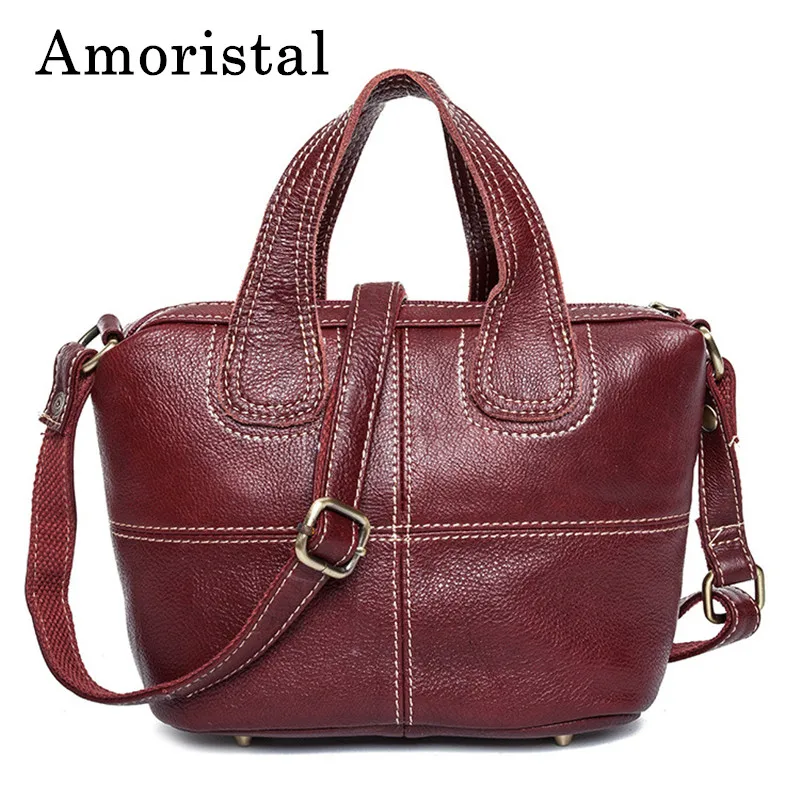 

Handbags Women's Shoulder Bags 2018 Fashion Brown Real Leather Bag High Quality Cowhide Messenger Bag Large Capacity Bags B327