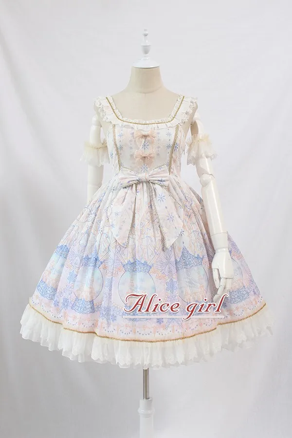 Балетное платье снежной ночи; великолепное платье лолиты; JSK; праздничное платье без рукавов с принтом; Alice Girl; предзаказ