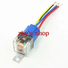 10 Шт. Керамическое Гнездо Зеленая Лампа 5 Pin NO + NC SPDT Автомобилей Реле 24В 40А Amp