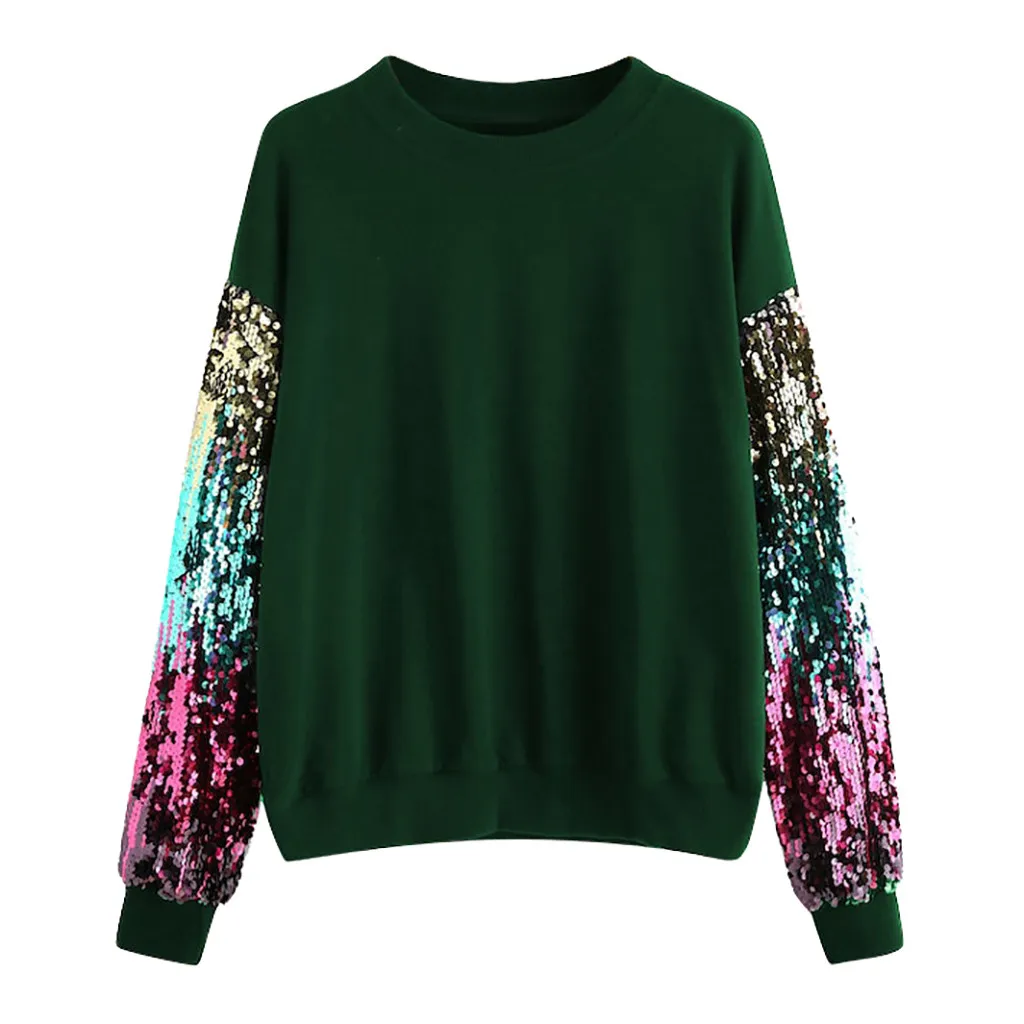

Womens Tops And Blouses Streetwear Sequin Ladies Tops 2019 Women Long Sleeve Blouse Korean Fashion Clothing Woman Clothes