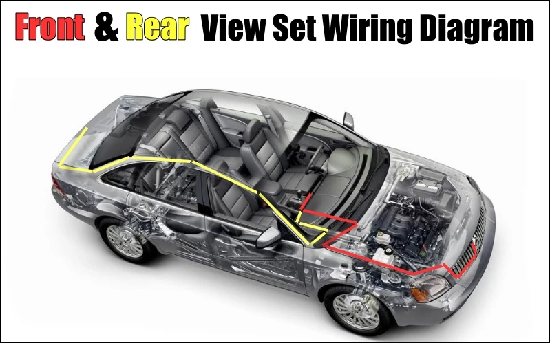 Combination Set Car Front & Rear Camera Cigarette Power Variable Channel Blind Spots Flexible Copilot Monitor Camera View System Wiring Diagram