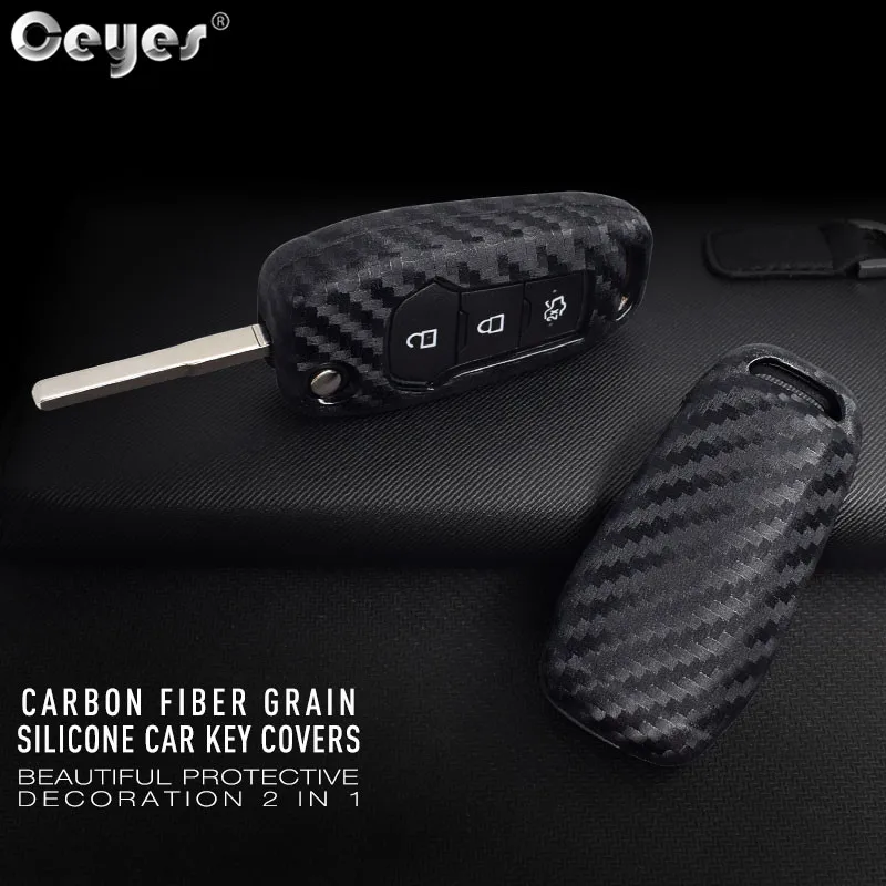 

Ceyes Carbon Fiber Folding Shell Car Styling Accessories Case For Ford Focus Everest Explorer Edge Kuga Fob Stickers Auto Covers