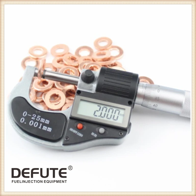 

30pcs 15-7-2 Common rail injector assembly outside mat pure copper gasket 2 thickness Copper Washer Gasket Sealing Ring