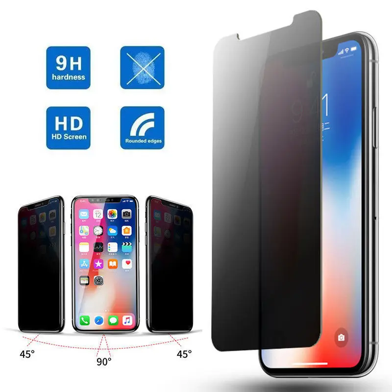 Антишпионская Защитная пленка для экрана из закаленного стекла iPhone X XS XR XSMAX 6 6S 7 8