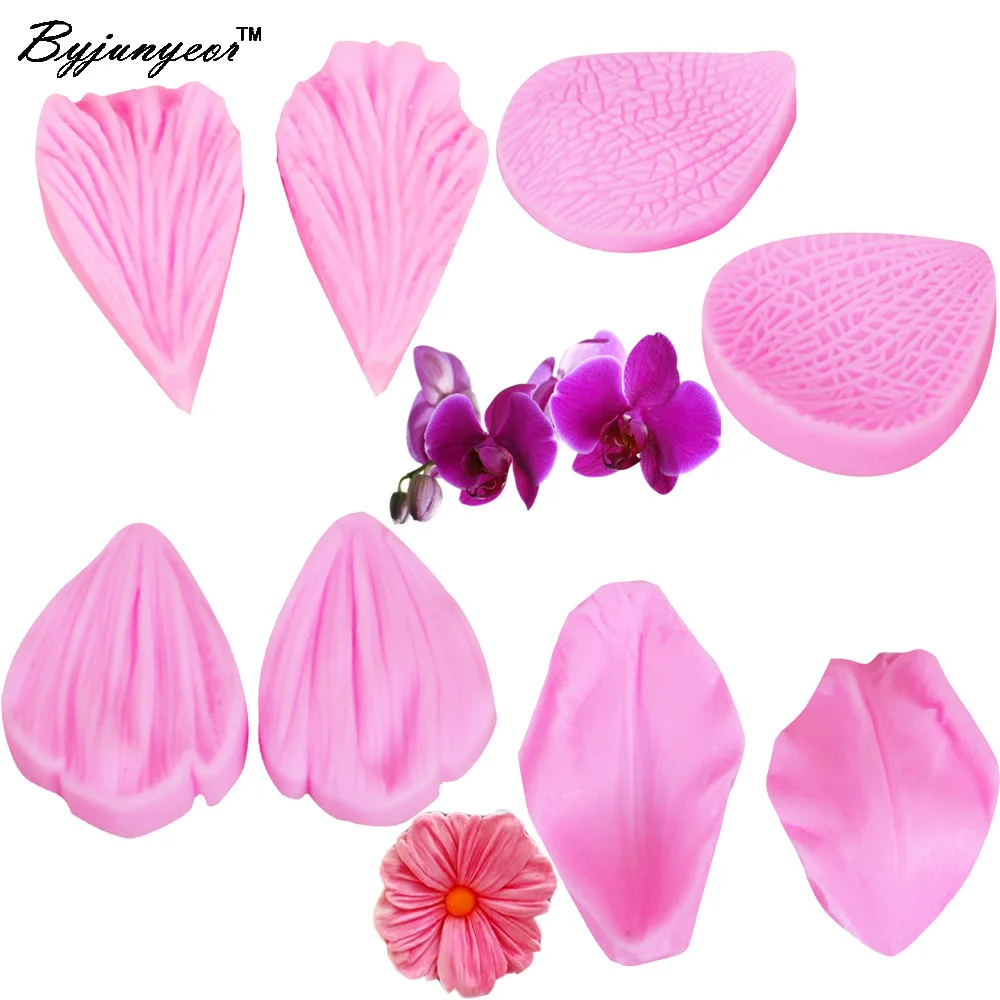 

Byjunyeor M-C001 NEW Daisy Tulip Petals Silicone Mold Fondant Cake Decorating Moulds Confectionery Baking Tools Bake 8PCS/Set