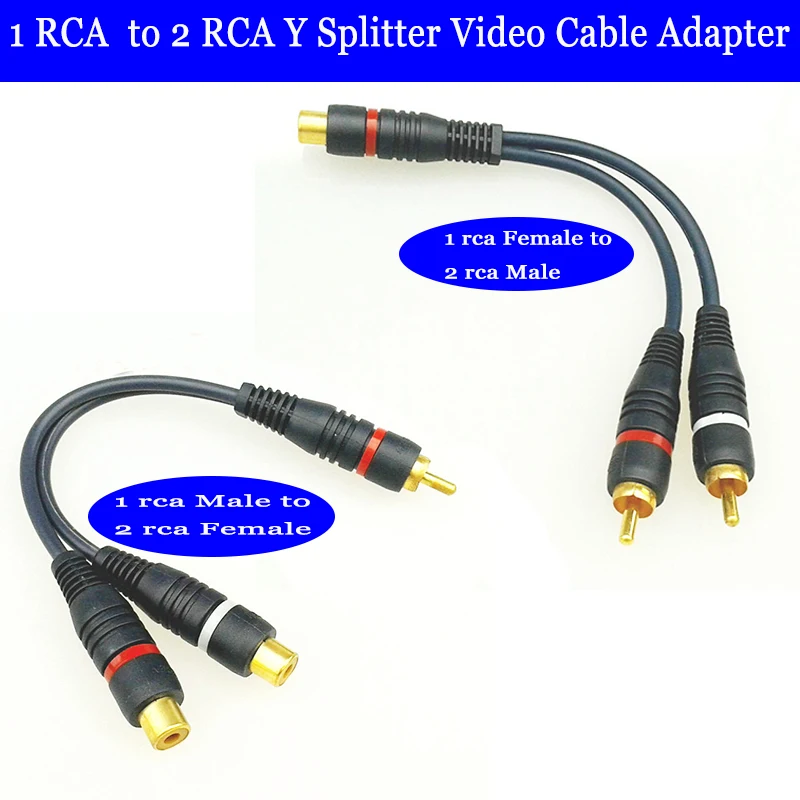 10 шт./лот 2 RCA штекер к 1 разъем аудио разветвитель Кабель Аудио преобразователь