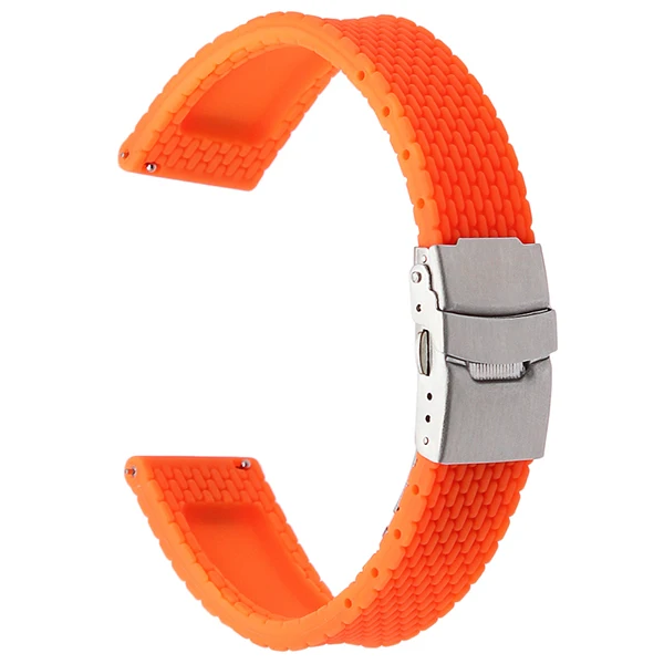 TRUMiRR Quick Release силиконовый резиновый ремешок для часов 17 18 19 20 21 22 23 24 мм универсальный ремешок для часов стальной пряжкой - Цвет ремешка: Orange