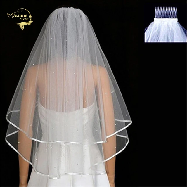 Wholesale 60cm 80cm Two Layers White Ivory Wedding Veil With Comb