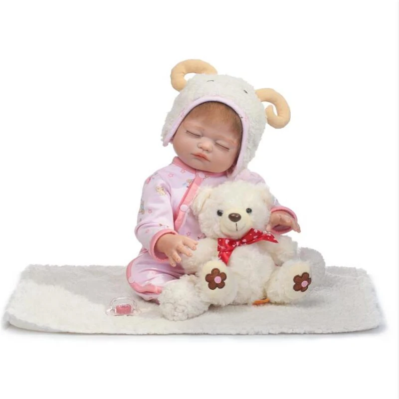 [PCMOS] Reborn Sleeping Baby 50cm/20'' Handmade Lifelike Baby Girl Doll Silicone Vinyl Newborn Toy Gift Art Collection 17032443