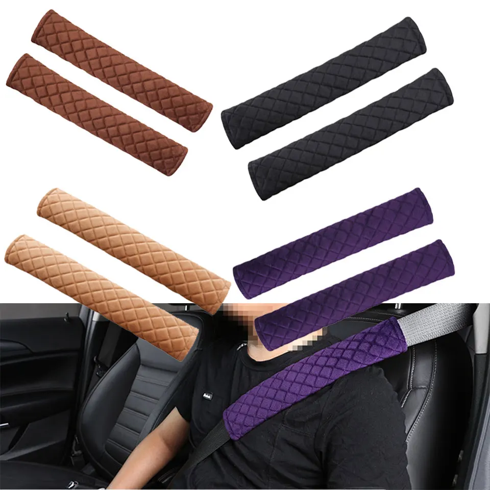 

2Pcs Breathable Car Safety Belt Cover Seat Belt Pad Shoulder Pads Auto Protective Strap Pad Soft Comfort Travel Seatbelt Covers