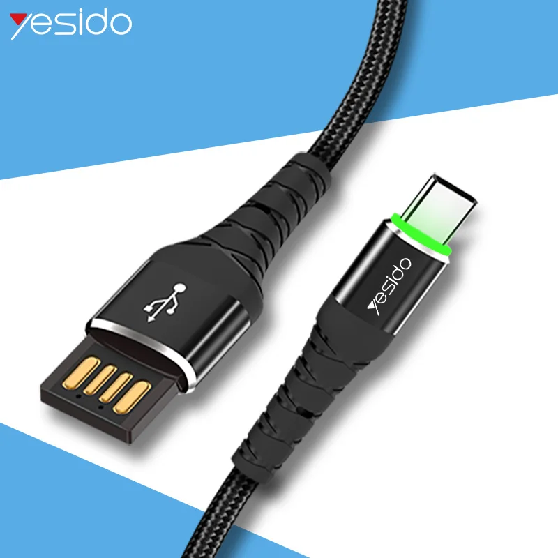 Yesido CA35 двусторонний кабель с разъемом USB Type-C для Samsung S10 S9 S8 Plus Note 9 C зарядное