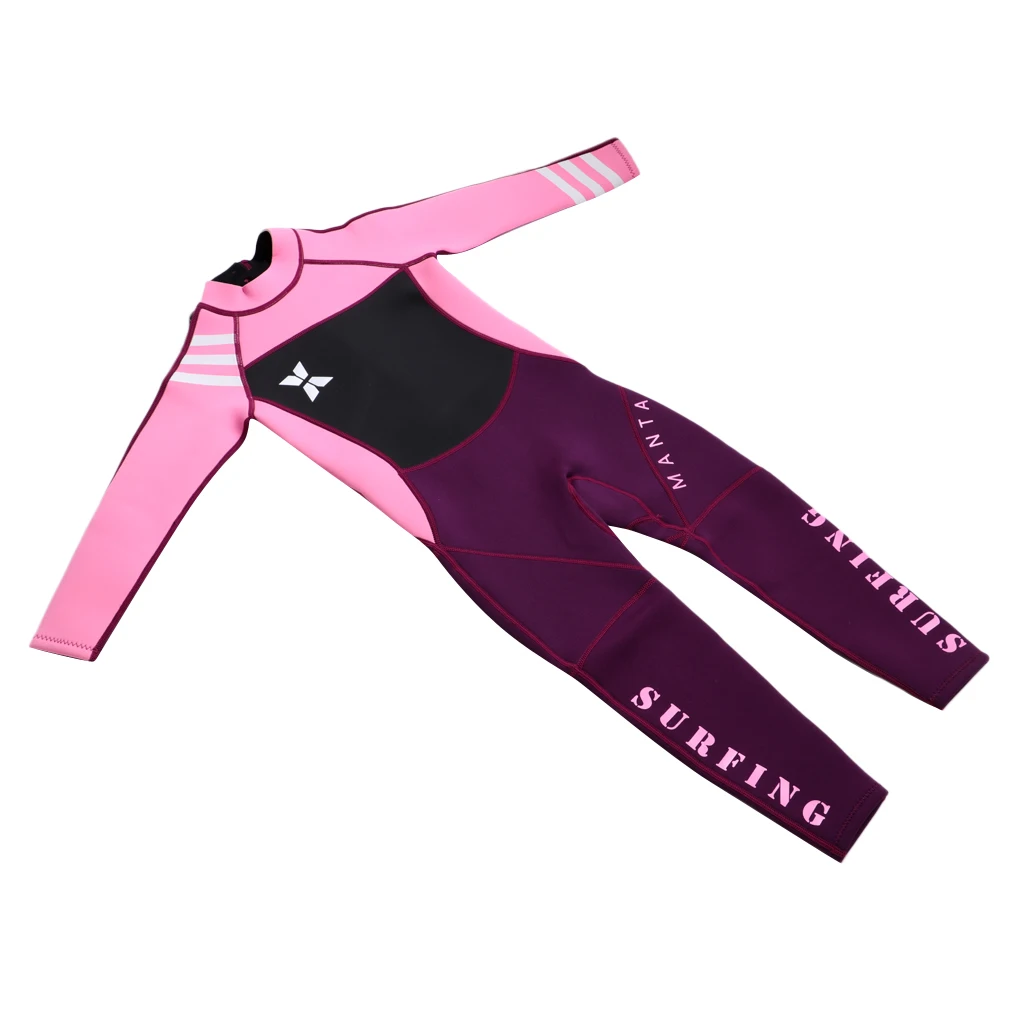 2.5mm Neoprene Surf Sports Swimming Wetsuit Full Body Swimwear UV Protection SPF 50+ for Girl Kids 3 Colors