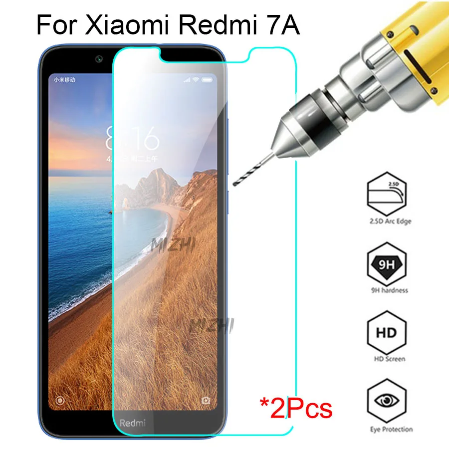 2 шт., оригинальное стекло для Xiaomi Redmi 7A, Защитное стекло для экрана, Защитное стекло для xiomi xaomi ksiomi 7A 7 A A7, Защитная пленка 2.5d glas