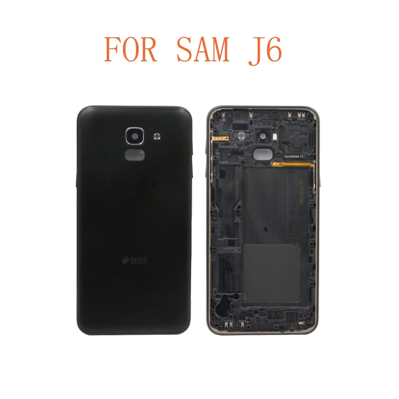 

For Samsung Galaxy J6 Back Battery Cover Door Rear Glass Housing Case With Middle Frame With Adhesive Stickers