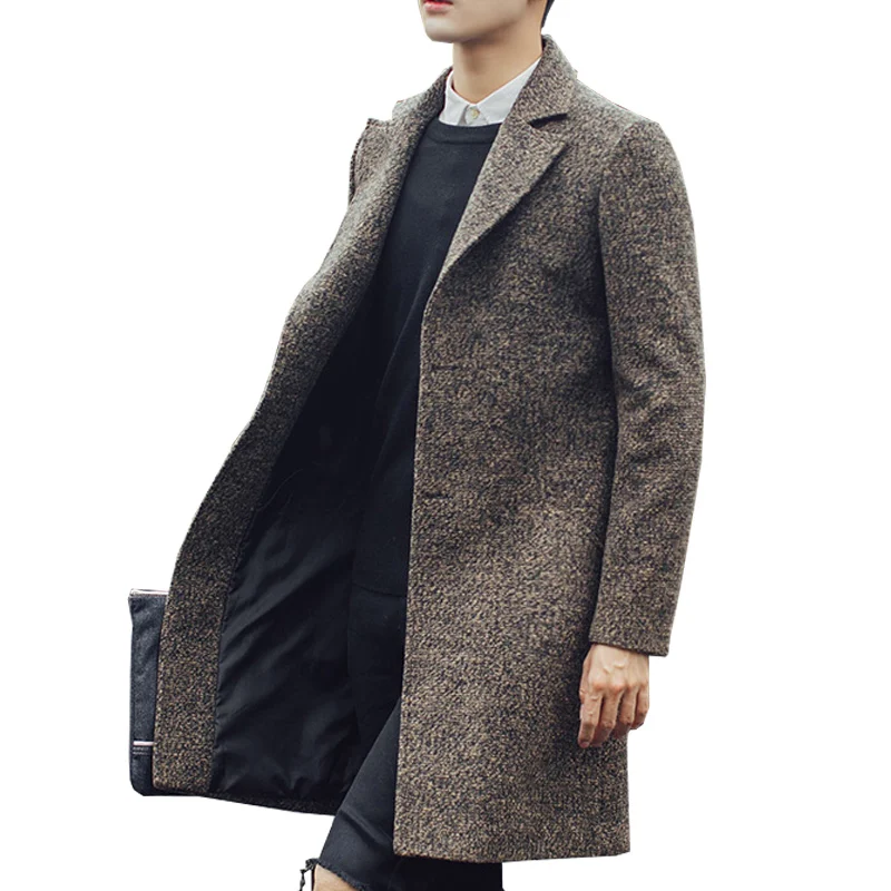 

New Mens Trench Coat Men Fsahion Wool Trench Coat Windbreaker Steampunk Coats Men Overcoat Men Coats Casual Trenchs Outerwear