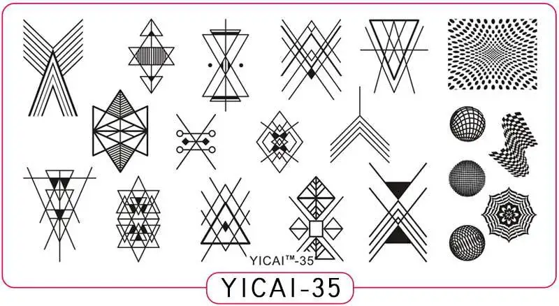 Пластины для стемпинга ногтей yicai, spv, dieshan, штамповочные лаковые пластины для рукоделия, маникюрные шаблоны, трафареты, инструменты для полировки, 1 шт - Цвет: yicai35