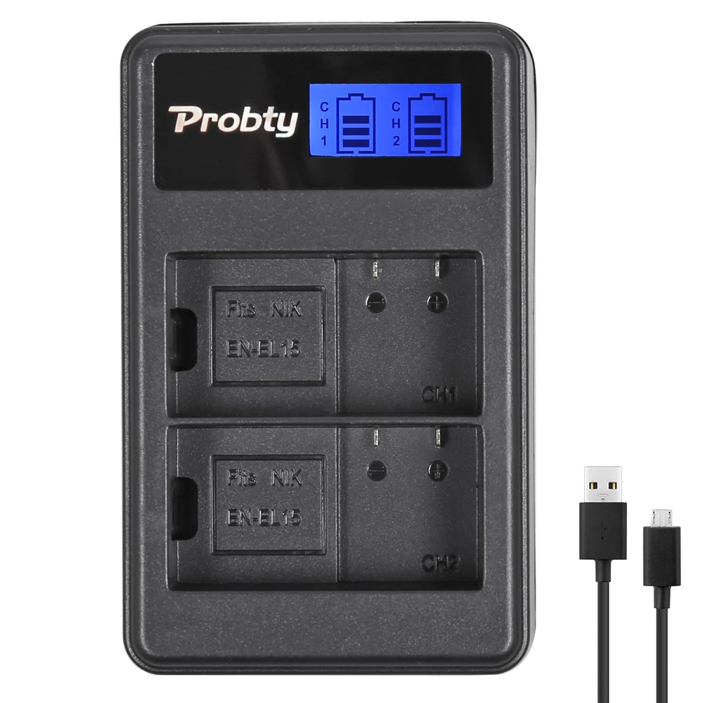니콘 EN-EL15 ENEL15 EN EL15 LCD USB 듀얼 충전기, 니콘 V1 D810 D610 D750 D800E D810A D800 D7200 D7100 D750 D600 D7000 용