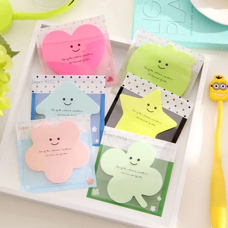 Jonvon Satone 32pcs Notepad Cute Shape Sticky Notes Candy Notebooks Message Memo Pad Korean Stationery Office Supplies Wholesale