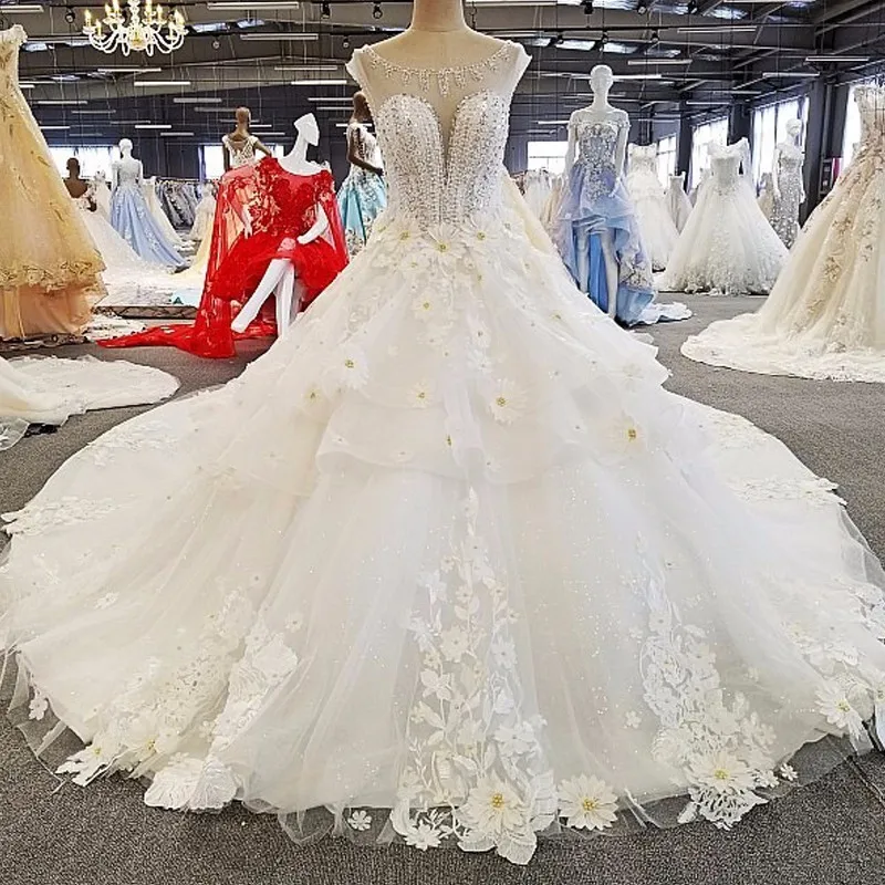 Backlake Vestido de Noiva Casamento прозрачная задняя майка с цветами кружевное бальное платье