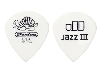 

Dunlop Tortex Jazz III White Guitar Pick Plectrum Mediator, 1/piece