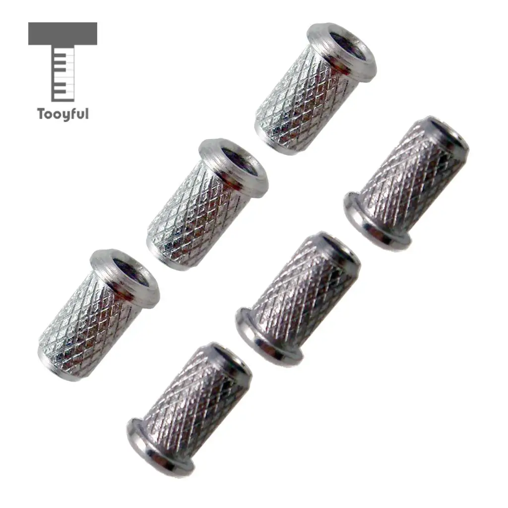 Tooyful 6pcs/set Guitar String Thru Body Ferrules Bushing Set for Electric Guitar Parts Accessories