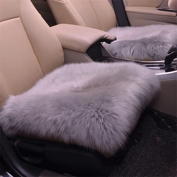 

1pcs 45x45cm Car Seat Cover Sheepskin Wool Car Seat Cushion Fur Wool Chair Pad Warm Seat Protector Car Accessories