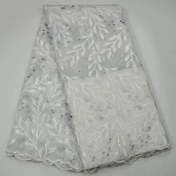 

Nigerian Lace Fabrics High Quality Double Organza Sequin lace wedding dress Embroidery African Organza Dresses XYC2305