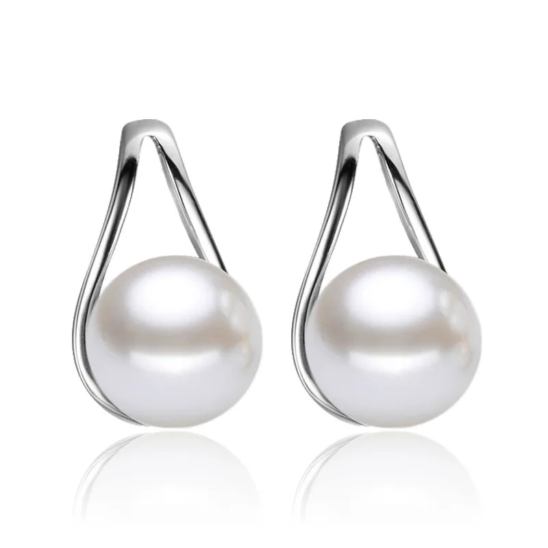 

Silver Earring Fashion Jewelry New Design Imitation Pearl 925 Sterling Silver Stud Earrings for Women Wholesale Gift Hot Sell