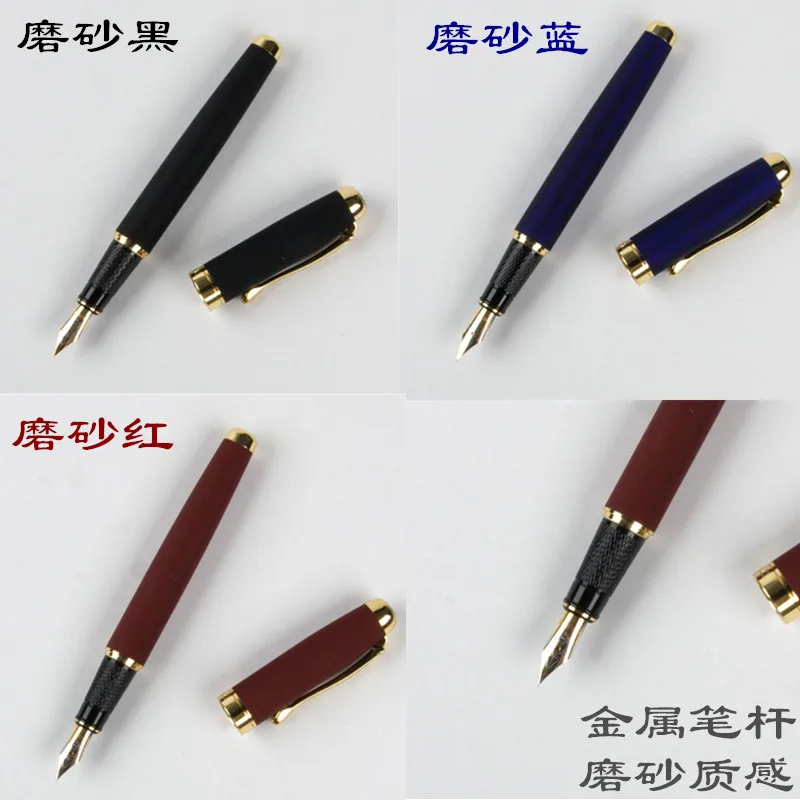 

luxury ink Pen Blue Golden clip fountain pen with thickest barrel Stationery executive office supplies writing pens