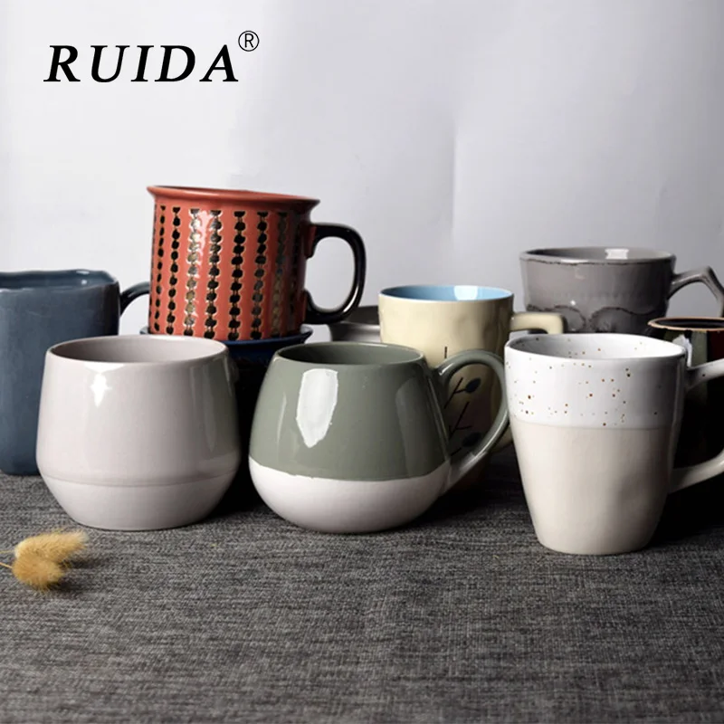 

Handmade Ceramic Coffee Tea Milk Mug High Quality Brief Pottery Cups and Mugs with Handgrip Personality Cup Drinkware Gifts