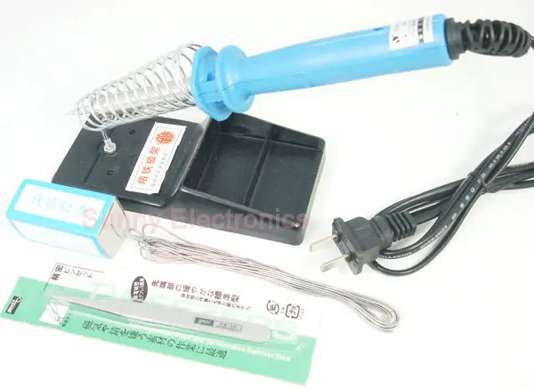 

DIY 40w Soldering Iron, SOLDERING STAND, cleaning sponge , Silver Solder , Tweezers Kit free shipping