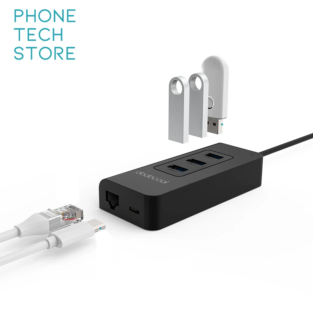 

dodocool 3 Port USB HUB With DC Input Power Port Multi High Speed HUB USB 3.1 USB-C USB 3.0 USB-A Splitter Adapter