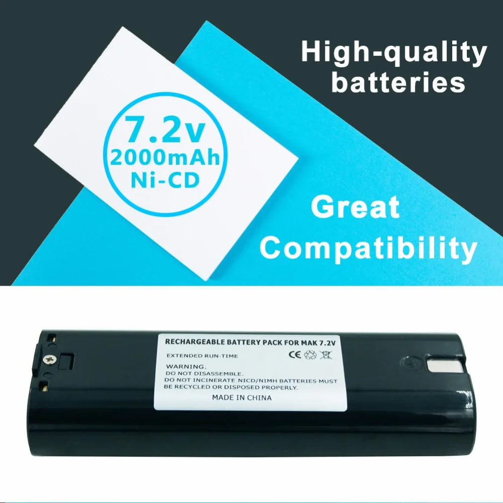 Перезаряжаемый Ni-CD аккумулятор для электроинструментов Makita 2.0A 7 2-9 2000-4 191679 632002 7000