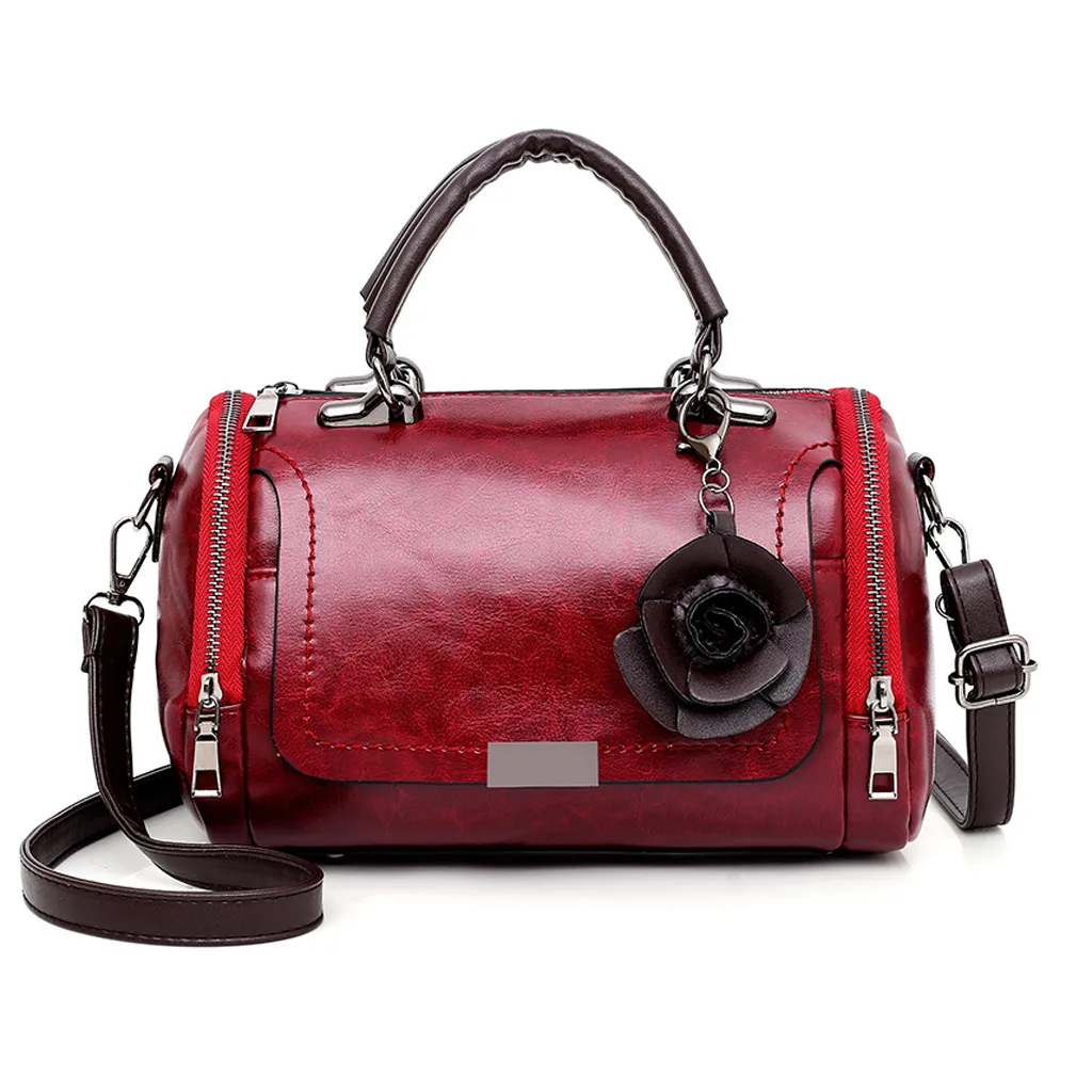 

2019 Fashion 3Pcs Women Retro Flower Leather Hand Bag Shoulder Crossbody Bags Card Holder Shoulder Messeger bag
