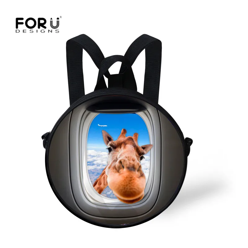 Детские школьные ранцы FORUDESIGNS с 3D принтом животных круглые для детей множество