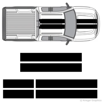 

For 1Set Ford F-150 F-250 F-350 10" Solid Racing Stripes Vinyl Decal Kit 10in 10 inch Car styling