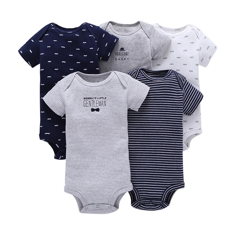 

Newborn Baby Boys Girls Clothes 5PCS/Lot 100%Cotton Short Sleeve Soft High Quality Spring Summer Cartoon Pattern Babe Jumpsuit