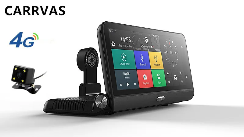 CARRVAS Автомобильный gps навигатор DVR камера 4G wifi 7,8" Android 5,1 регистратор видео видеорегистратор с двумя камерами s