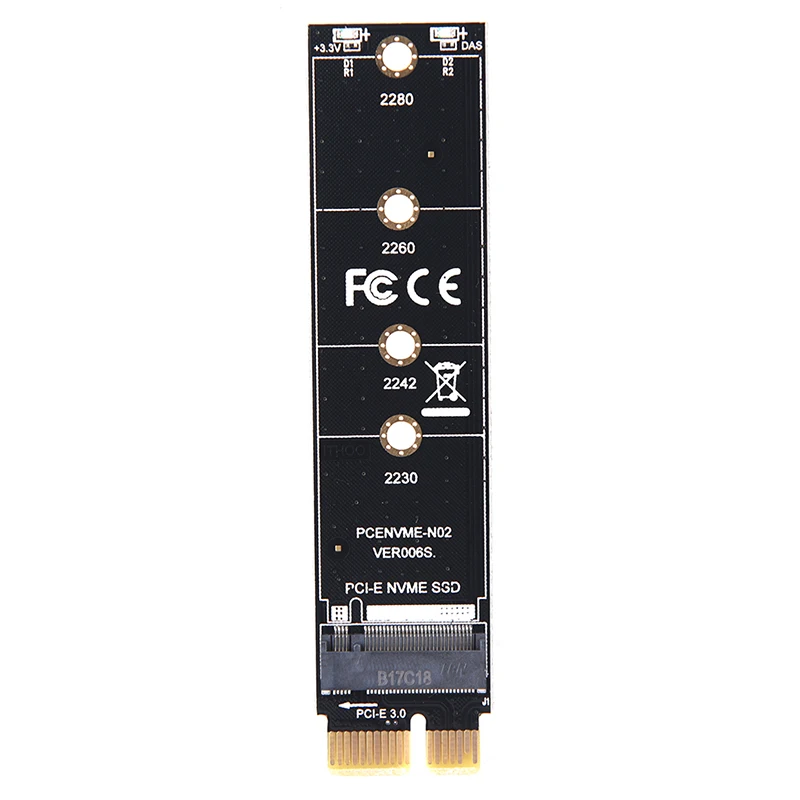 Адаптер PCIE M2 NVMe SSD X1 Raiser PCI E Express M Соединитель в форме ключа поддерживает 2230 2242 2260