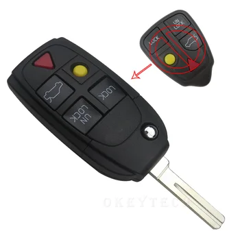 

5 Buttons Remote Flip Key Folding car key Shell For Volvo XC70 XC90 V50 V70 S60 C30 Case Fob Keyless Replacement auto blanks key