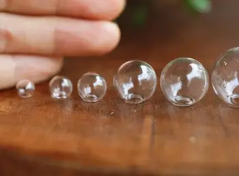 

Wholesale 100pcs AAA 10/12/14/16/18/20/25mm Glass Bubble DIY glass vial pendant Glass Wish Jewelry Pendant Liquid Bubble
