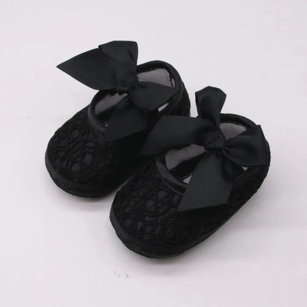 Baby Shoes Newborn Baby Girls Soft Shoes Soft Soled Non-slip Bowknot Footwear Crib Shoes