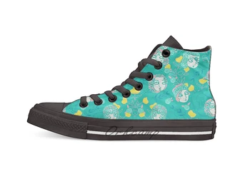 

Folksy Flappers Design breathable Casual High Top lace-up Canvas shoes sneakers