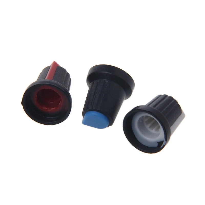 

10 Pcs Potentiometer Shaft Control Rotary Knob Cap 15mmx17mm