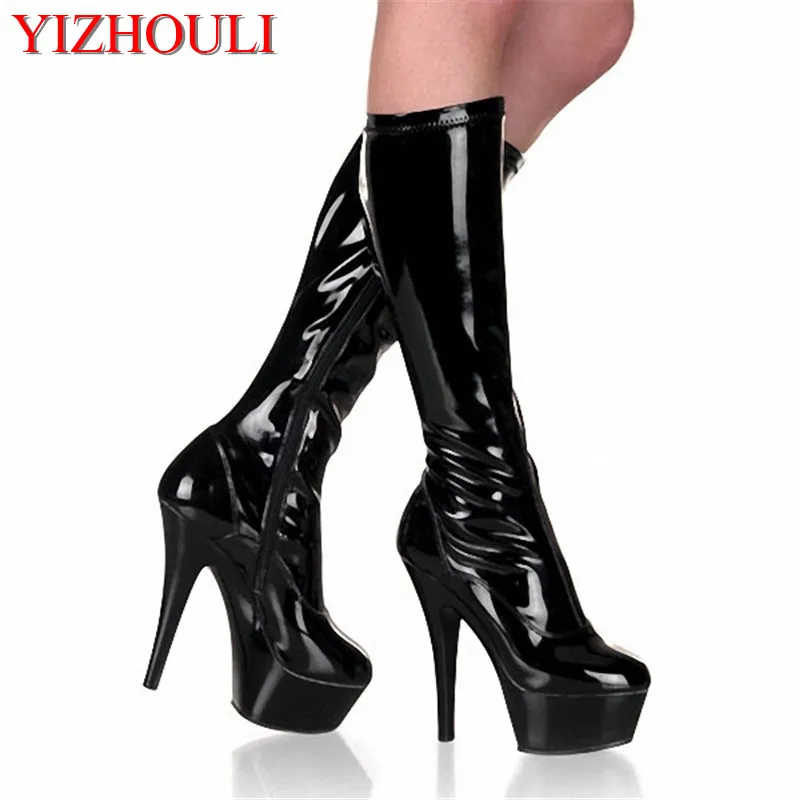 Female spring and summer fashion 15cm boots, sexy model stage banquet use high heels and knee boots