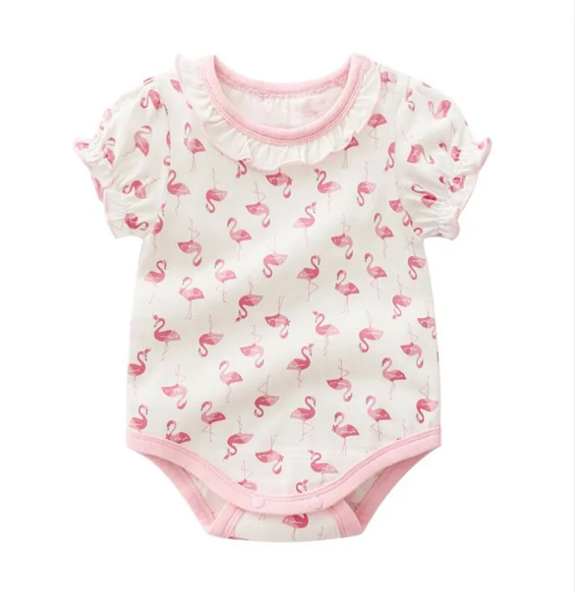 Восхитительный кружевной комбинезон с цветочным рисунком; комбинезон с короткими рукавами для маленьких девочек; летнее хлопковое боди для новорожденных; Одежда для младенцев; bebe; комбинезоны