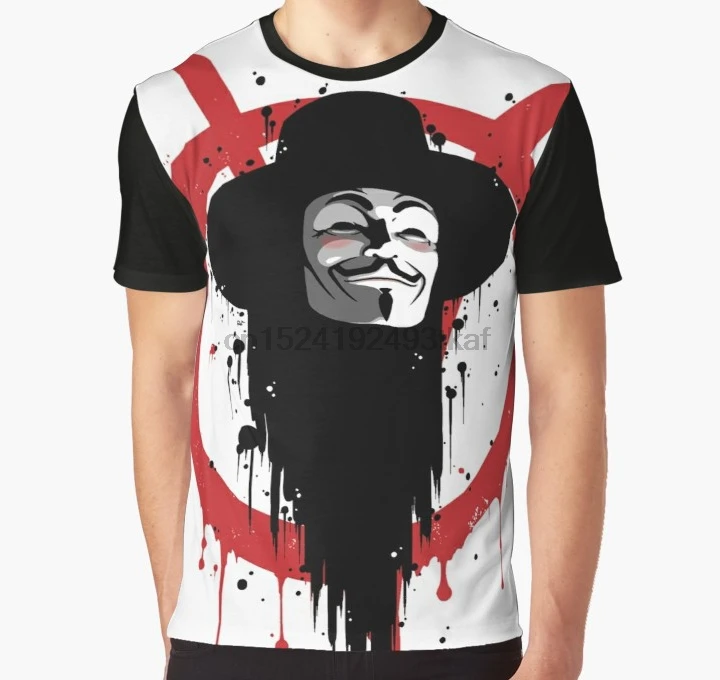 

All Over Print 3D Tshirt Men Funny T Shirt V for Vendetta Ink Graphic T-Shirt